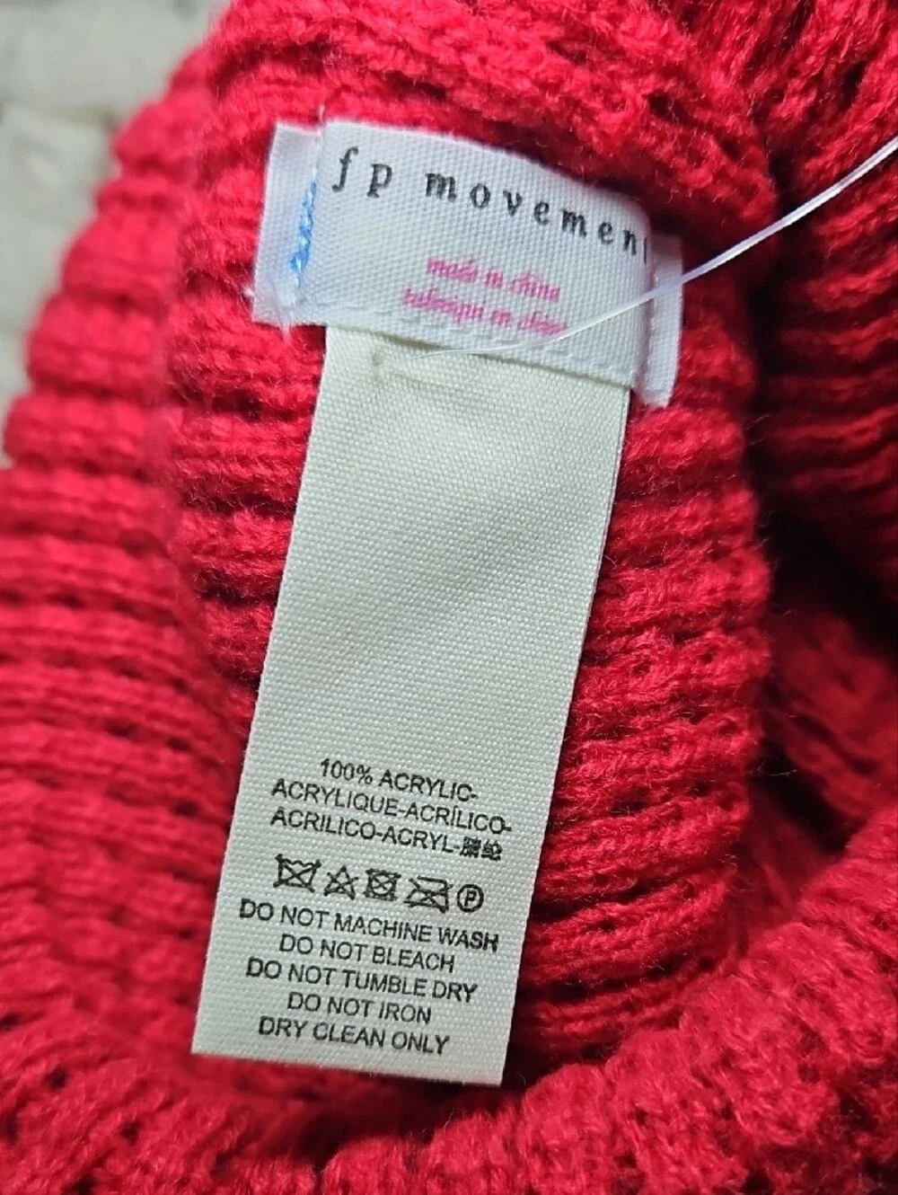 Free People Movement Waffle Knit Beanie Hat Winterberry New Women's